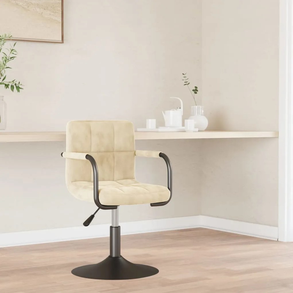 vidaXL Banco de bar veludo cor creme