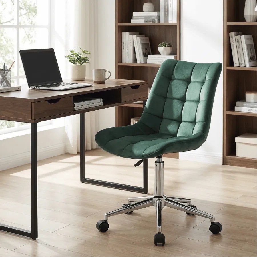Cadeira de Escritório Medford Velvet Verde