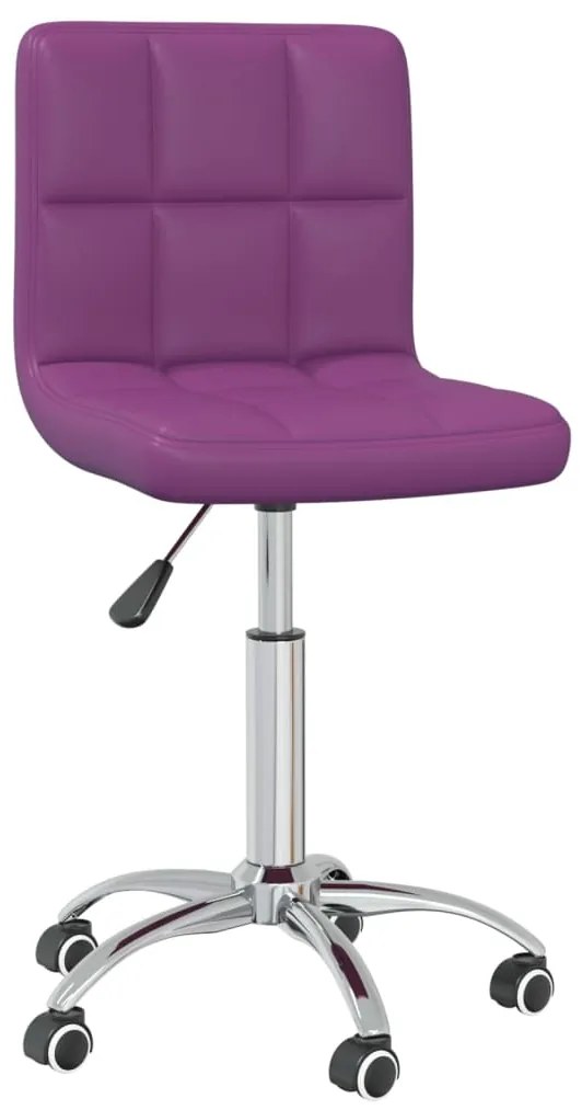 vidaXL Cadeira de jantar giratória couro artificial roxo