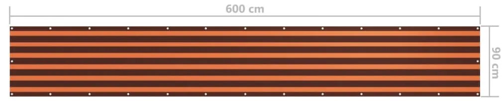 Tela de varanda 90x600 cm tecido Oxford laranja e castanho