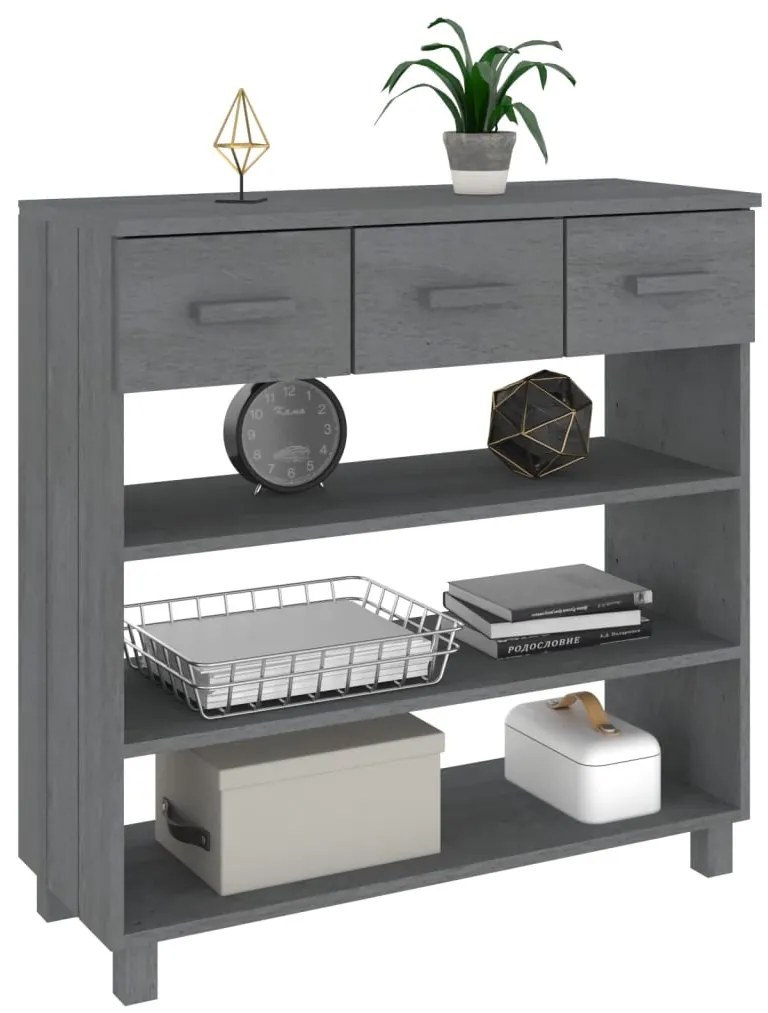 Mesa consola HAMAR 90x35x90 cm pinho maciço cinza-escuro