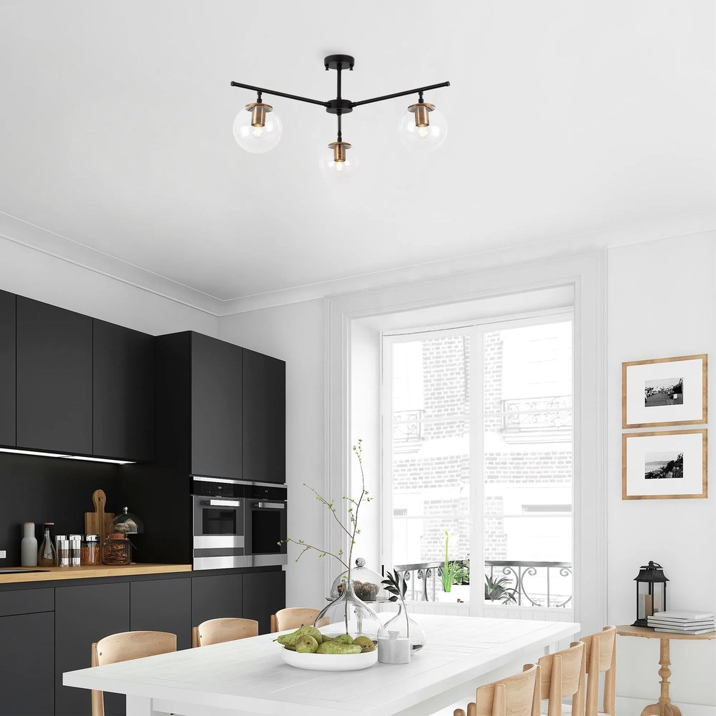 Candeeiro de Teto Atmaca – Preto Antigo – 70 x 70 cm