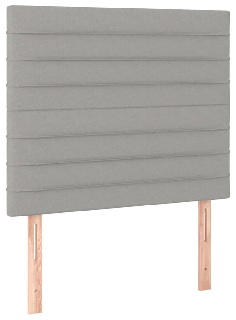 Cama com molas/colchão 90x200 cm tecido cinza-claro