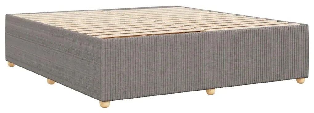 Cama sem colchão 200x200 cm tecido cinzento-acastanhado