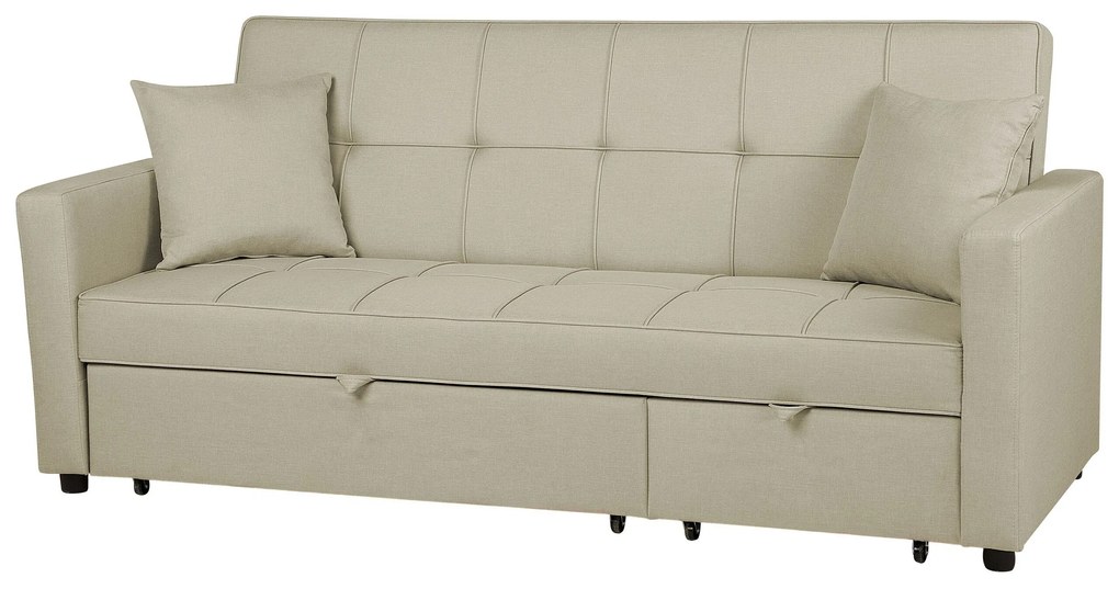 Sofá-cama com 3 lugares em creme GLOMMA Beliani