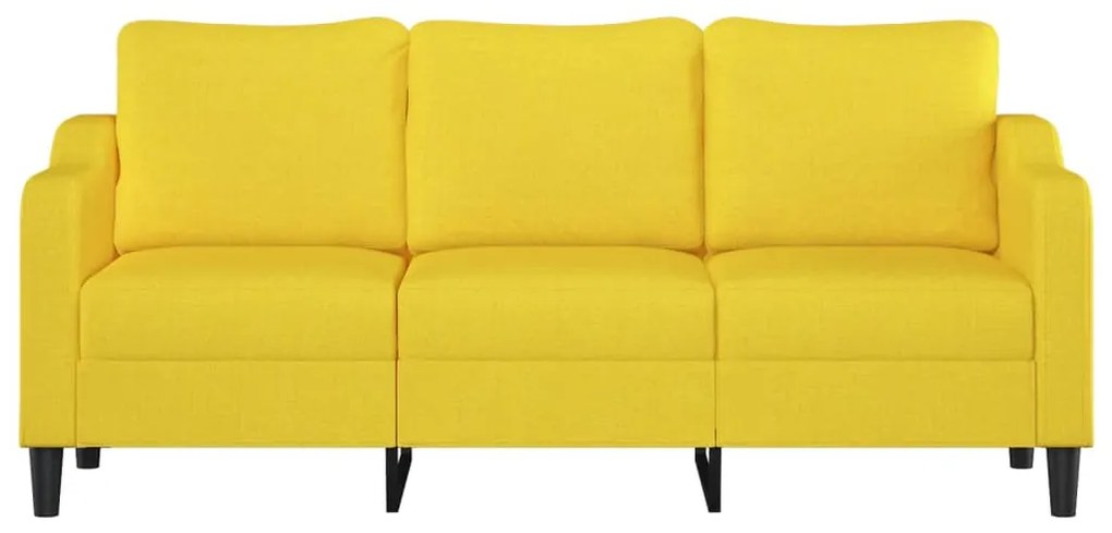 Sofá de 3 lugares 180 cm tecido amarelo-claro