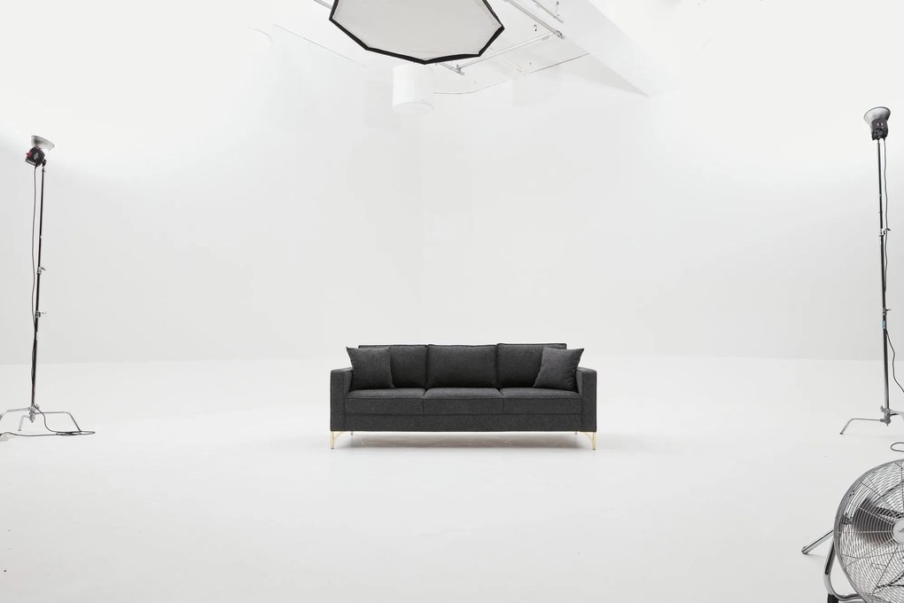 ****  
Sofá de 3 Lugares Berlin – Antracite – 220x83x91 cm

**