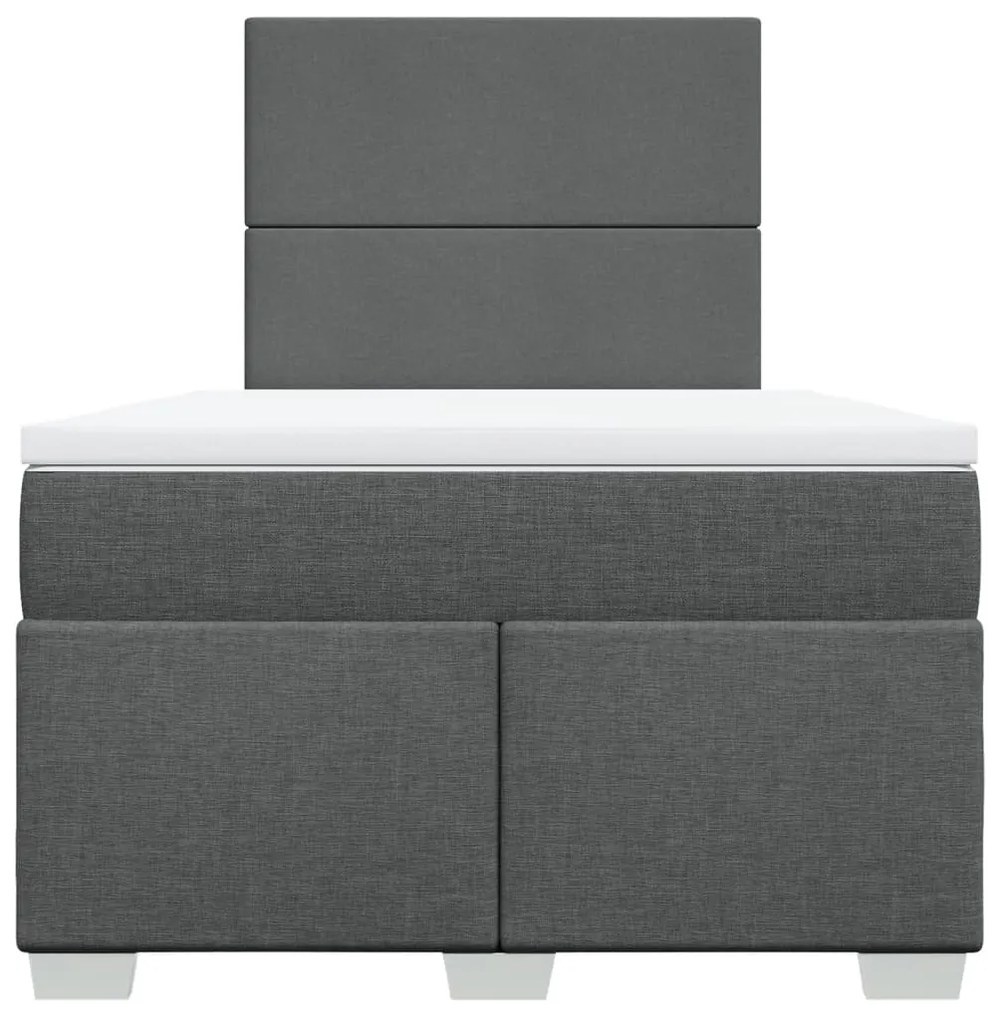 Cama boxspring com colchão 120x190 cm tecido cinzento-escuro