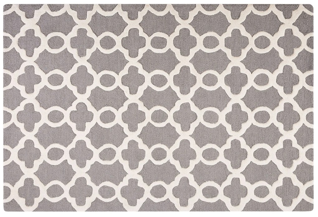 Tapete de lã cinzenta 140 x 200 cm ZILE Beliani