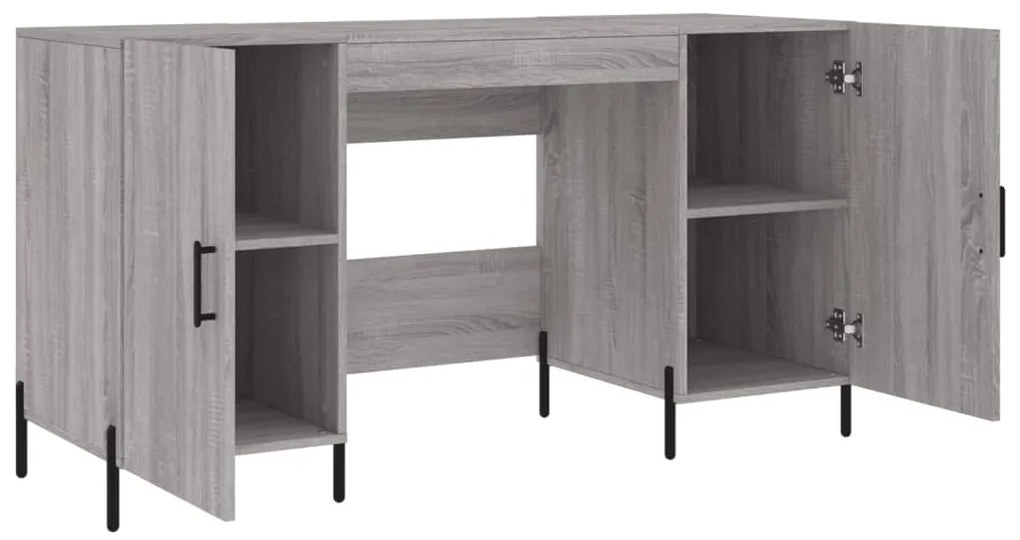 Secretária 140x50x75 cm derivados de madeira cinzento sonoma