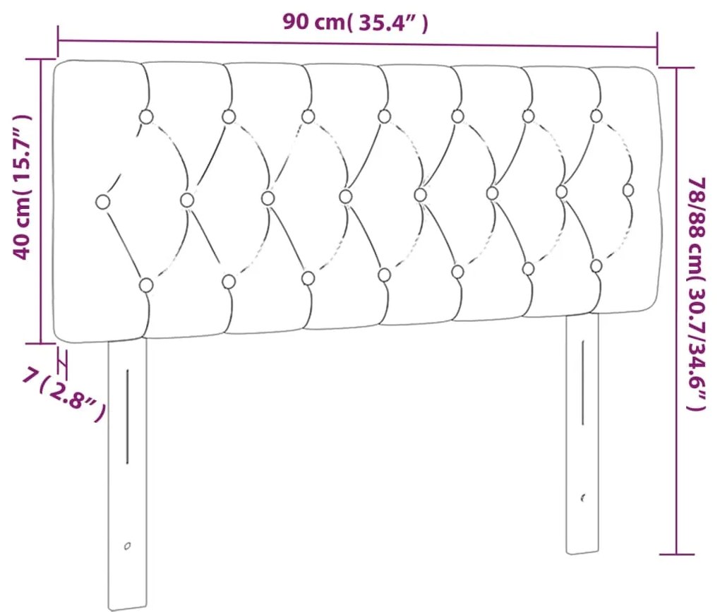 Cabeceira de cama c/ luzes LED tecido 90x7x78/88 cm castanho