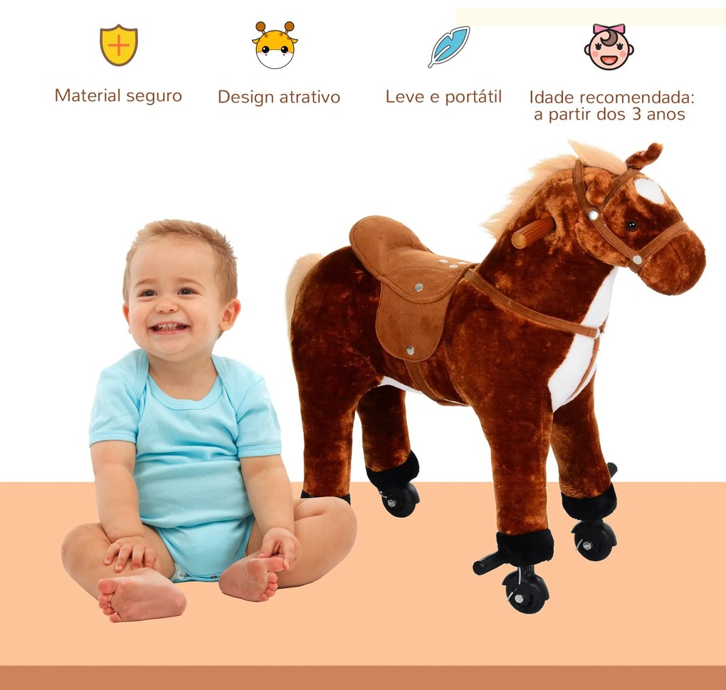 Cavalo de Brinquedo para Crianças de +3 Anos Cavalo de Brinquedo com R