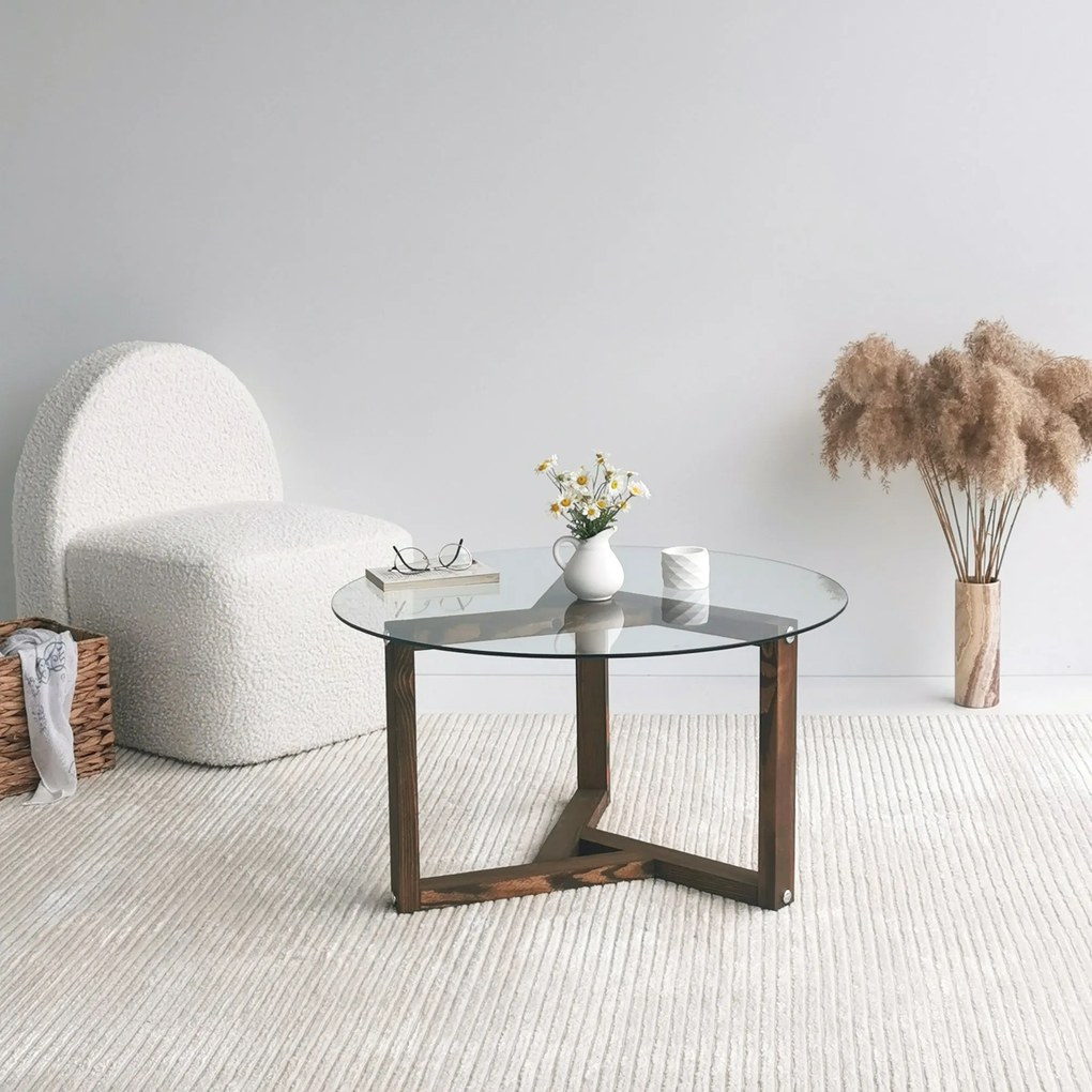 Mesa de Café Miro - Nogueira - 75x40x75 cm