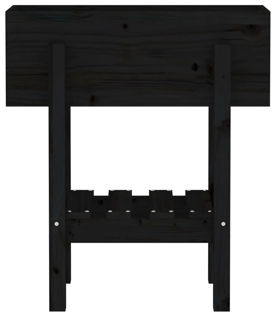 Vaso/floreira de jardim 62x30x69 cm pinho maciço preto
