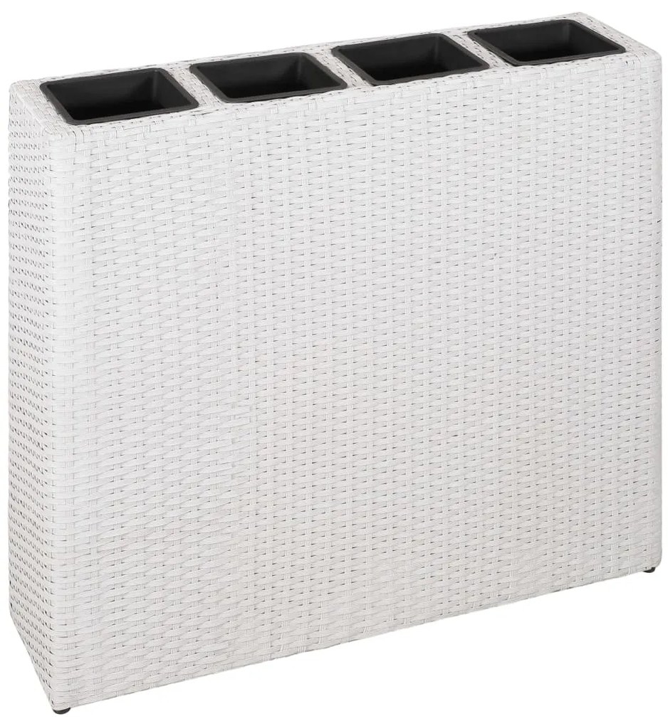 Floreiras de jardim com 4 vasos 2 pcs vime PE branco