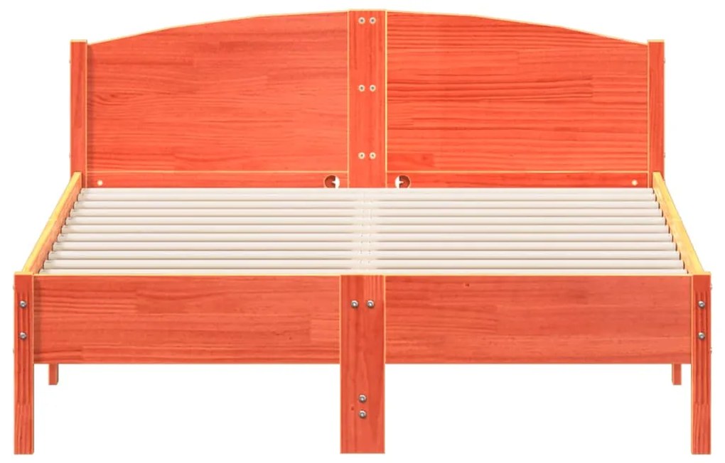 Cama sem colchão 140x190 cm pinho maciço castanho-mel