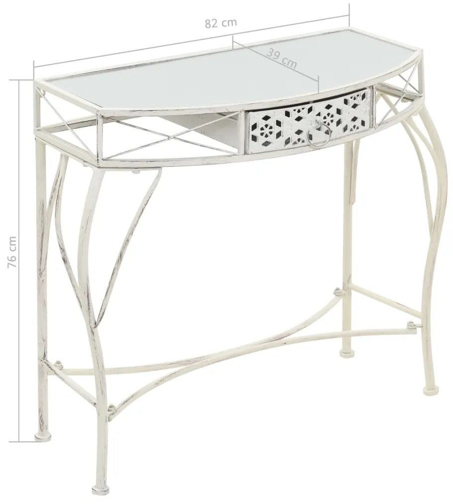 vidaXL Mesa de apoio estilo francês 82x39x76 cm metal branco