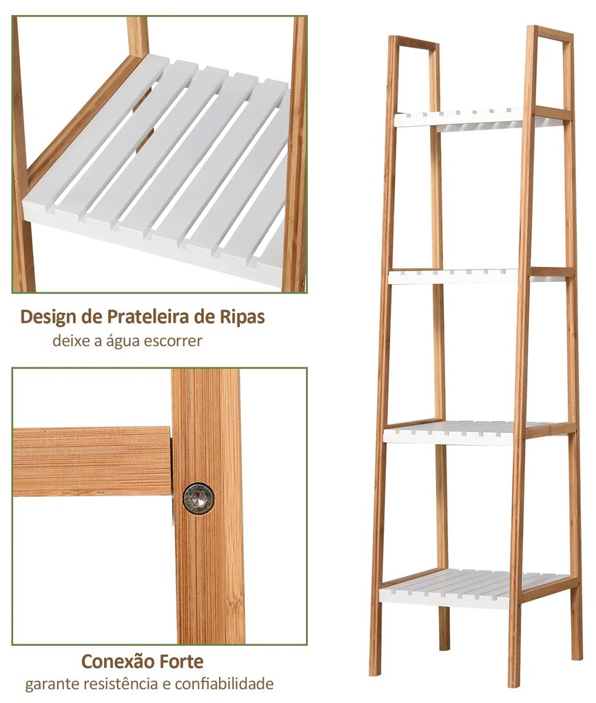 Estante Panda em Bambu para Casa de Banho - Design Natura