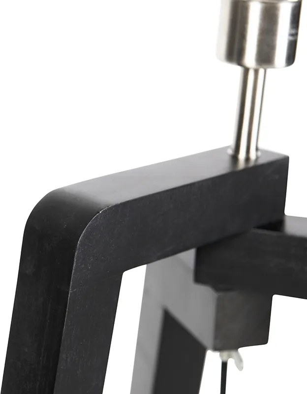 Candeeiro de pé tripé preto com abajur castanho com interior dourado 50cm - Puros