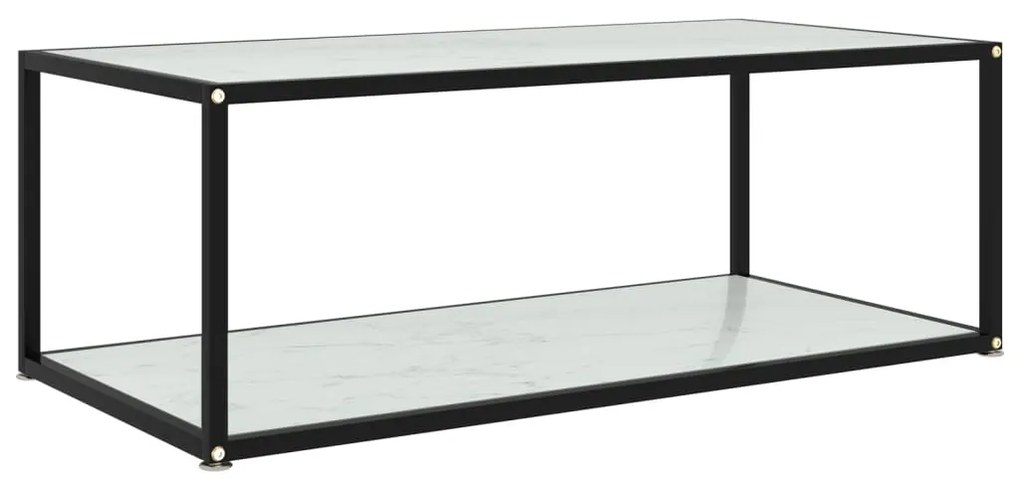 Mesa de centro 100x50x35 cm vidro temperado branco