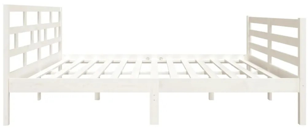 Estrutura de cama 140x190 cm madeira de pinho maciça branco