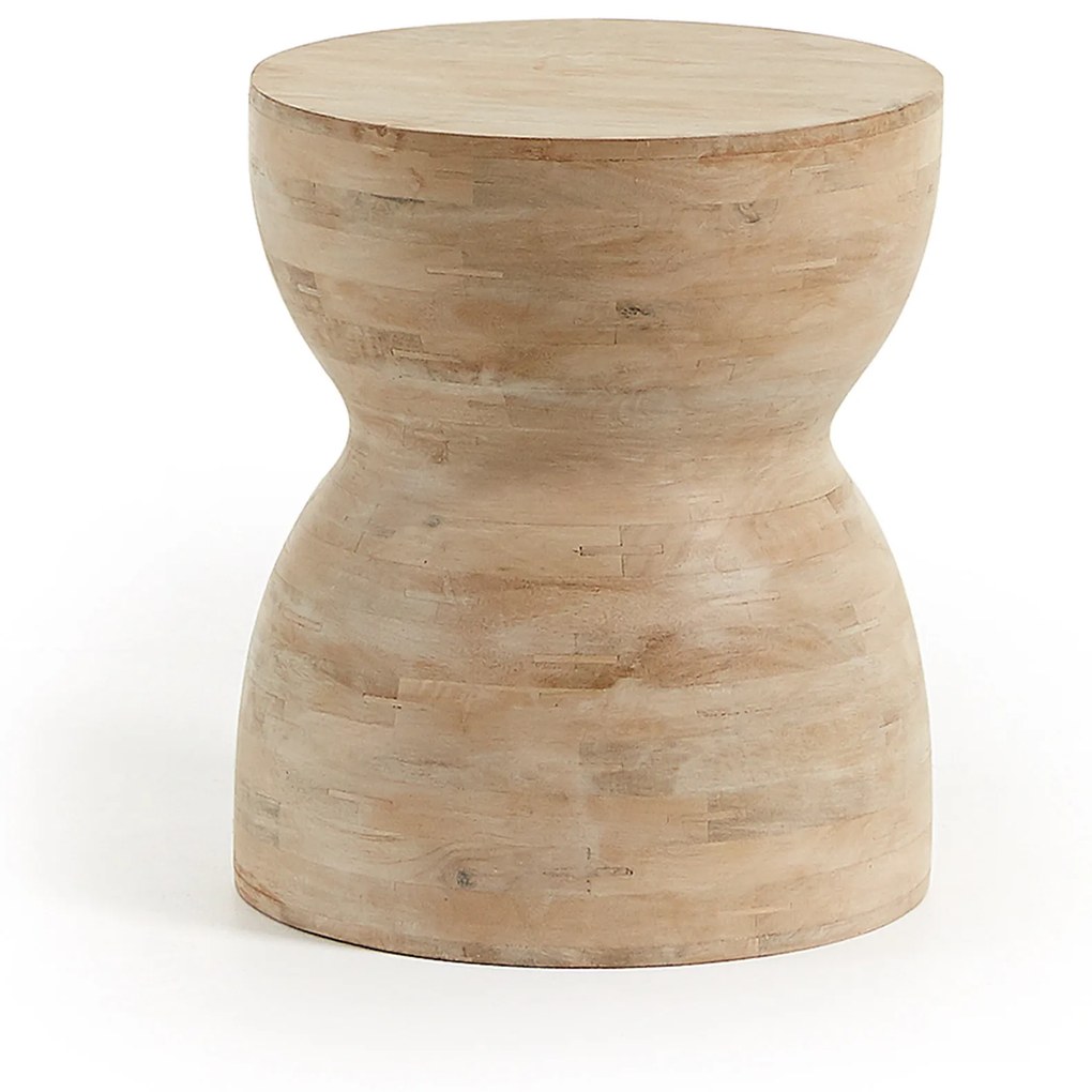 Kave Home - Mesa de apoio Mazy de madeira maciça de mangueira Ø 40 cm