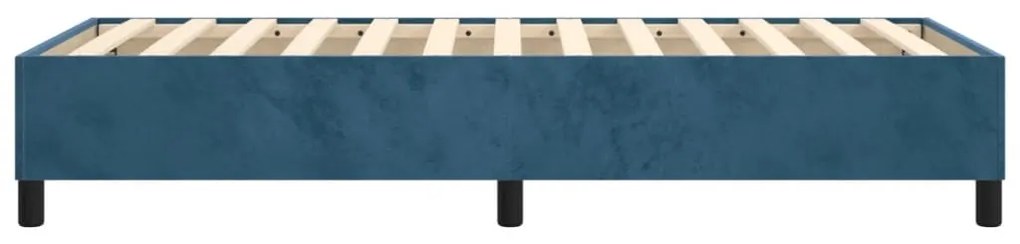 Estrutura de cama sem colchão 100x200 cm veludo azul-escuro