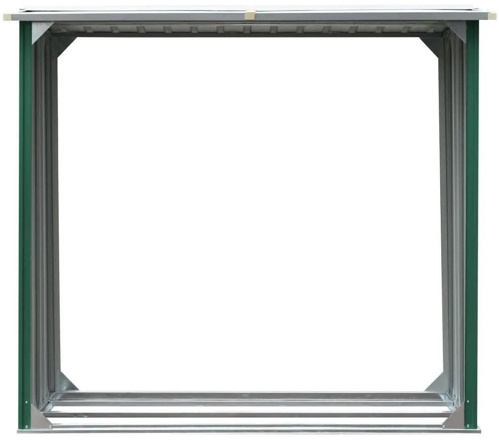 Abrigo para arrumação de troncos aço 172x91x154 cm verde