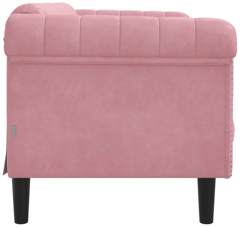 Sofá de 2 lugares veludo rosa