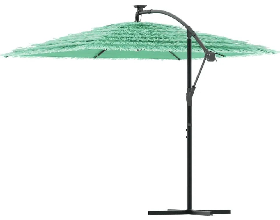 Guarda-sol de jardim com poste de aço 246x246x230 cm verde