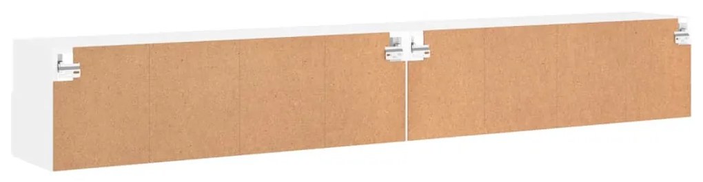 Móvel parede p/ TV 2 pcs 100x30x30 cm derivados madeira branco