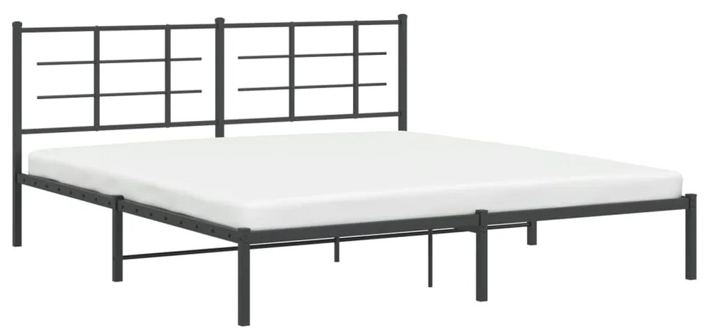 Estrutura de cama em metal com cabeceira 180x200 cm preto