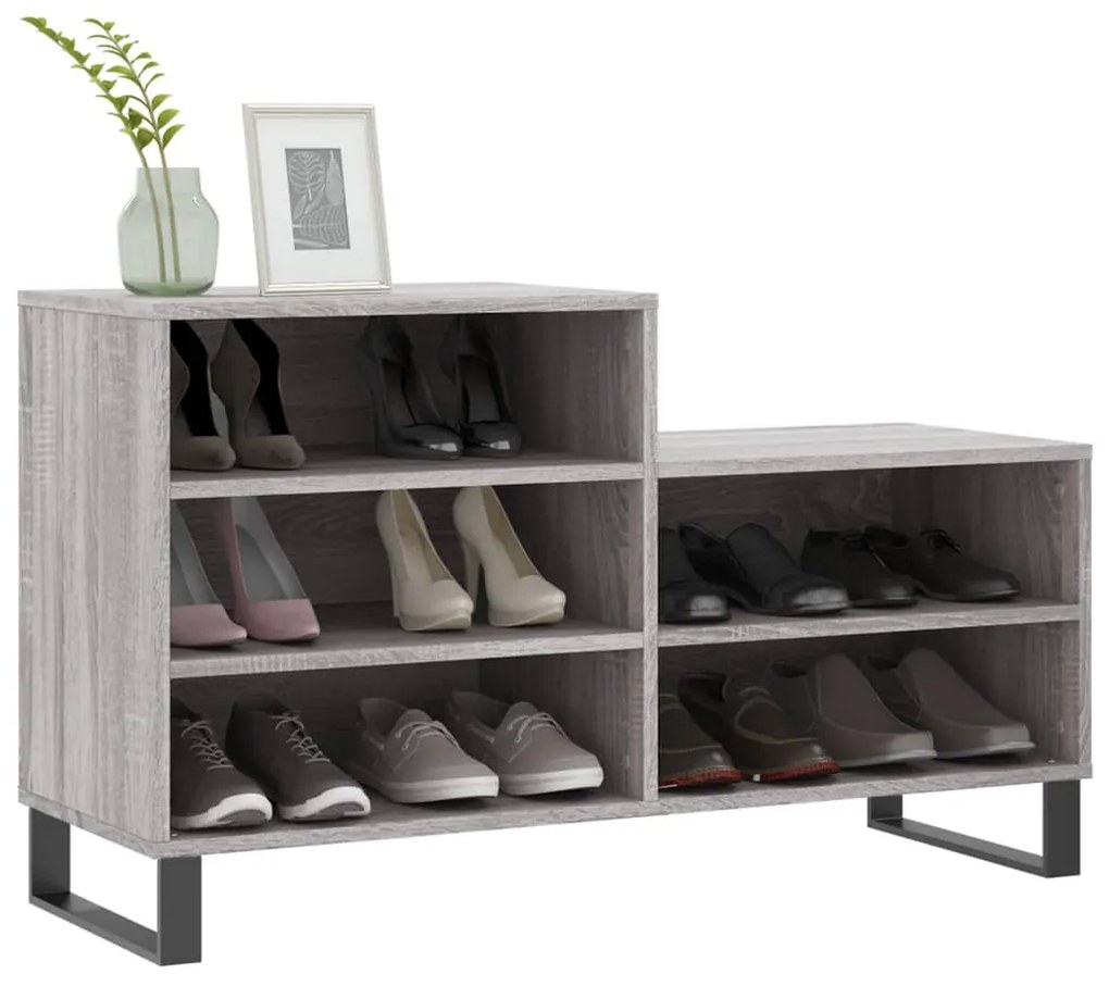 Sapateira 102x36x60 cm derivados de madeira cinzento sonoma