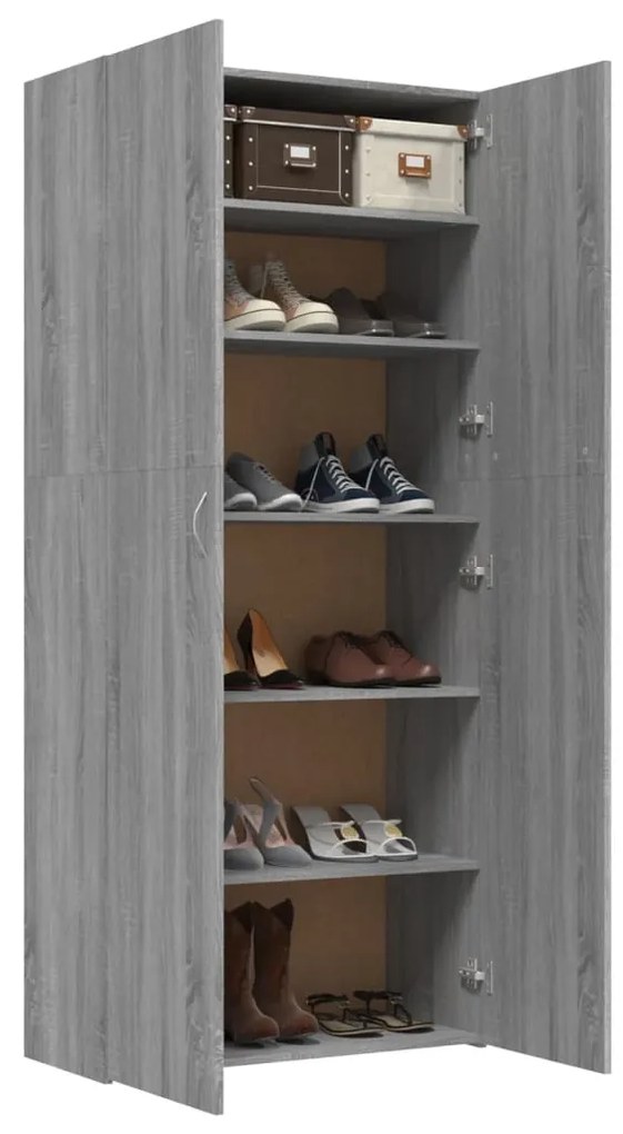 Sapateira 80x35,5x180 cm derivados de madeira cinzento sonoma