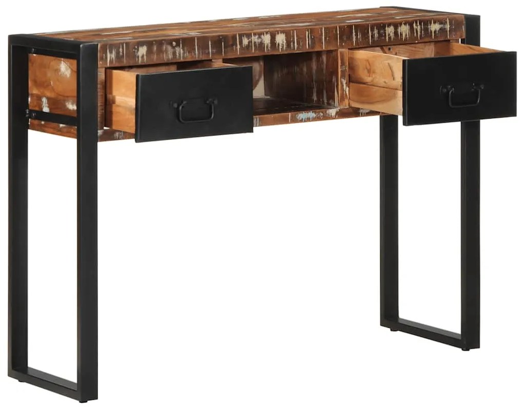 Mesa consola multicor 100x35x75 cm madeira maciça recuperada