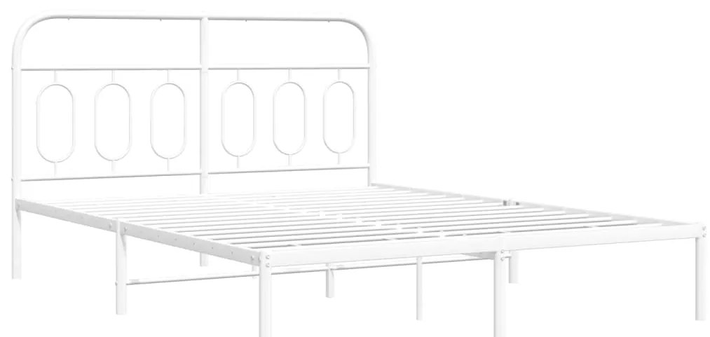 Estrutura de cama com cabeceira 135x190 cm metal branco