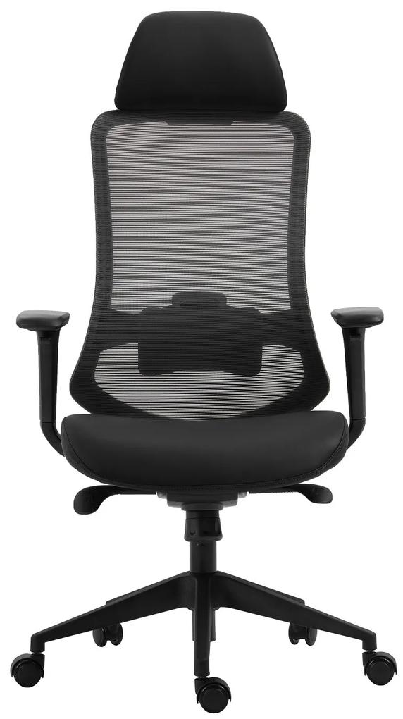 Cadeiras de escritório ARANJUEZ, alto, preto, ergonômico, multifuncional, rede e assento preto