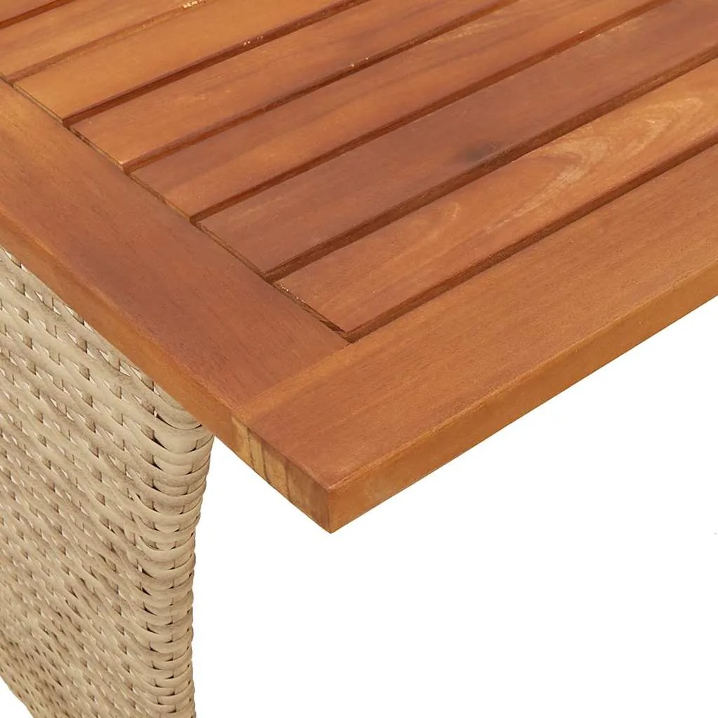 3 pcs conjunto de jantar p/ jardim com almofadões vime PE bege