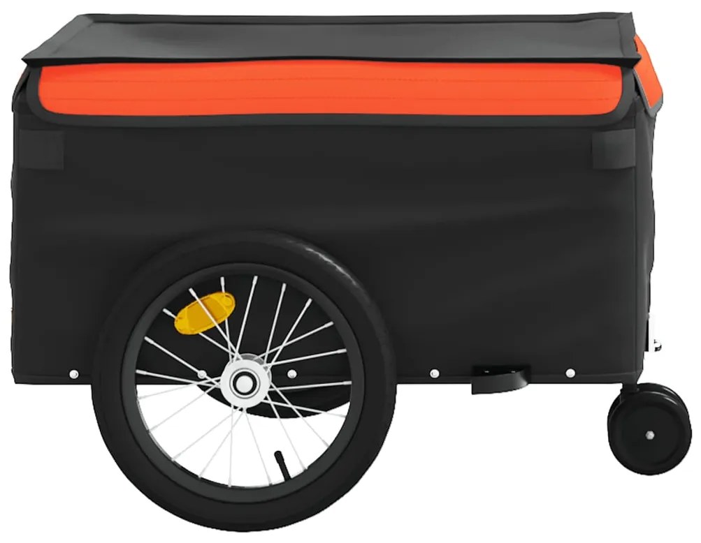 Reboque para bicicleta 45 kg ferro preto e laranja