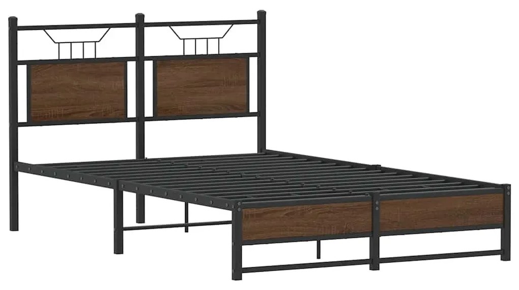 Estrutura cama s/ colchão derivados madeira carvalho castanho