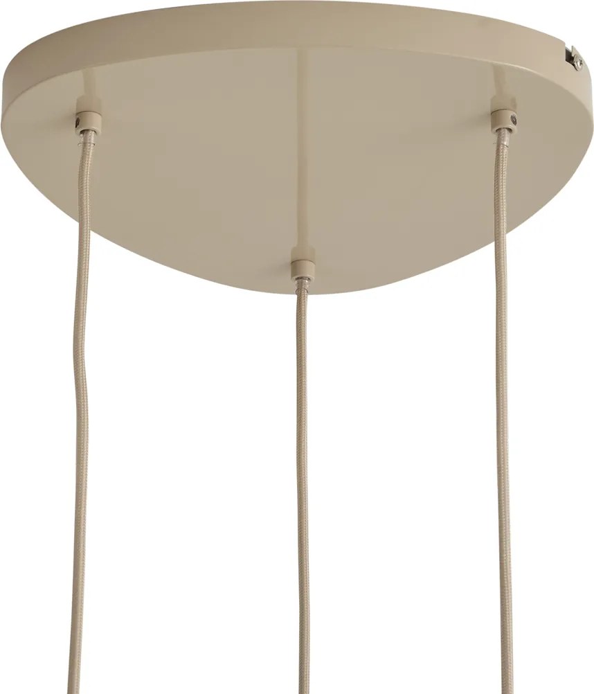 Candeeiro Pendente Retro Taupe com Abajur de Metal 6 Luzes - Macaron
