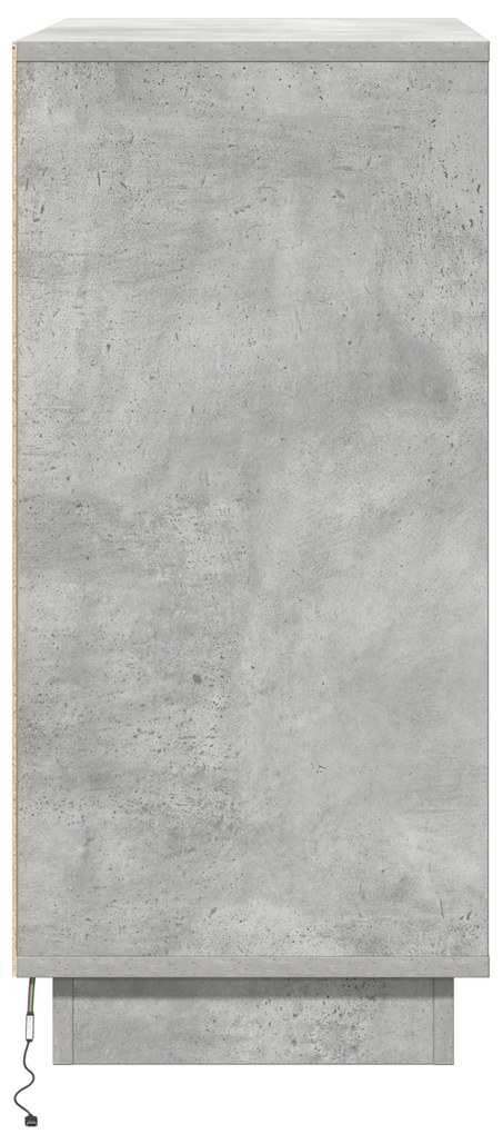 Buffet vidaXL com LED Cinza Concreto 71x34,5x75 cm de madeira engenhei
