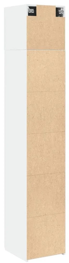 Armário de arrumação estreito derivados de madeira branco