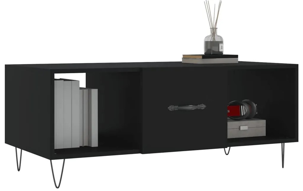 Mesa de centro 102x50x40 cm madeira processada preto