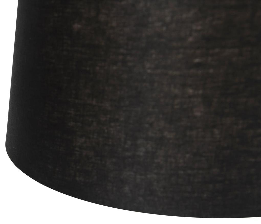 Candeeiro de suspensão com cortinas de linho preto 35 cm - aço Blitz II Moderno