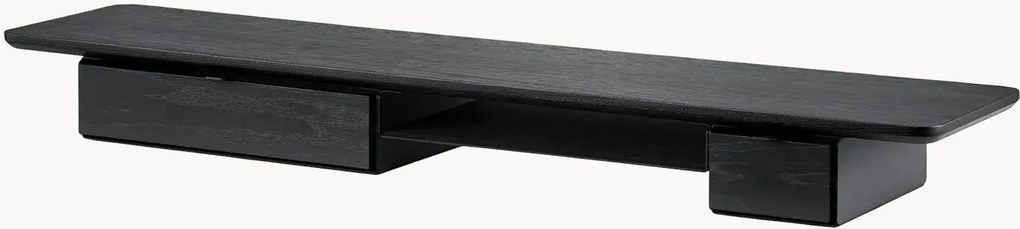 Suporte para monitor em madeira de carvalho artesanal com 2 gavetas