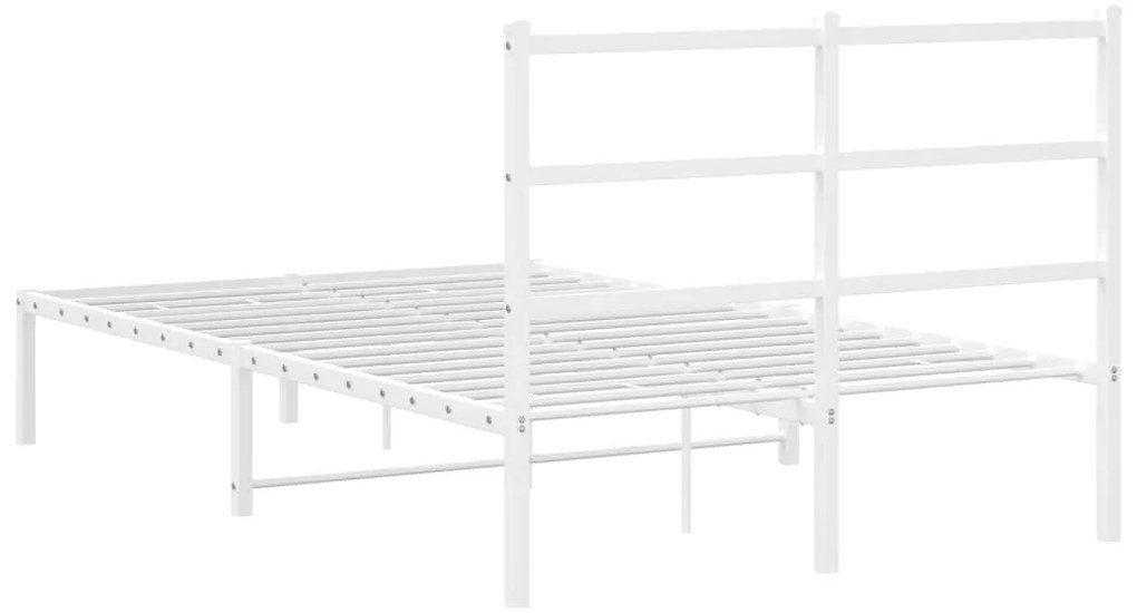 Estrutura de cama com cabeceira 120x200 cm metal branco