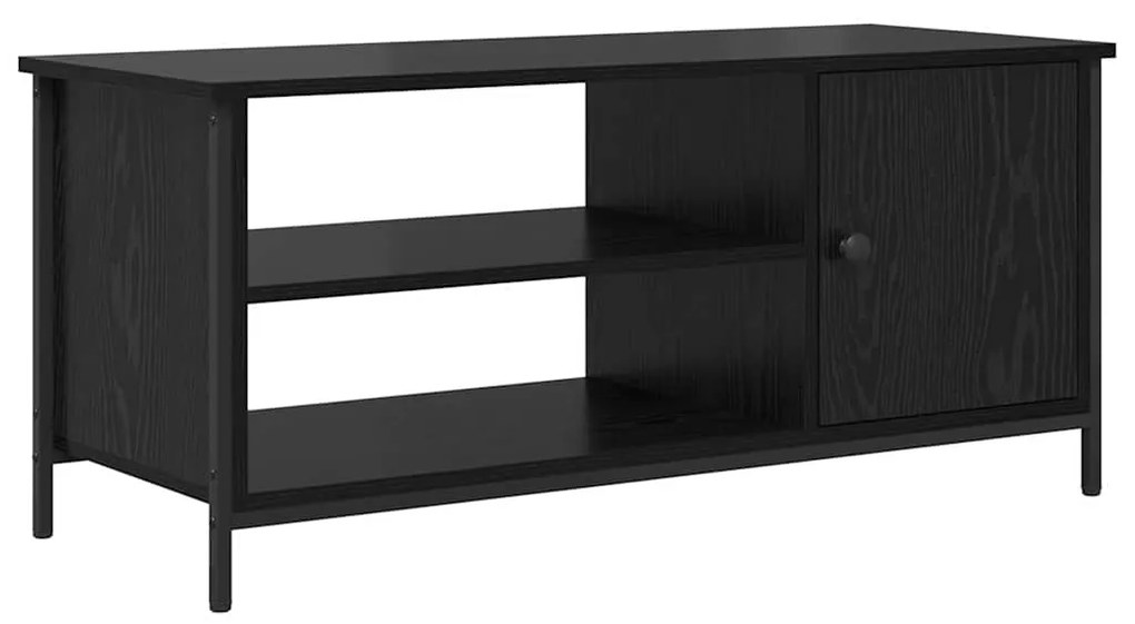 Gabinete para TV com prateleira Carvalho preto 100 x 40 x 45 cm