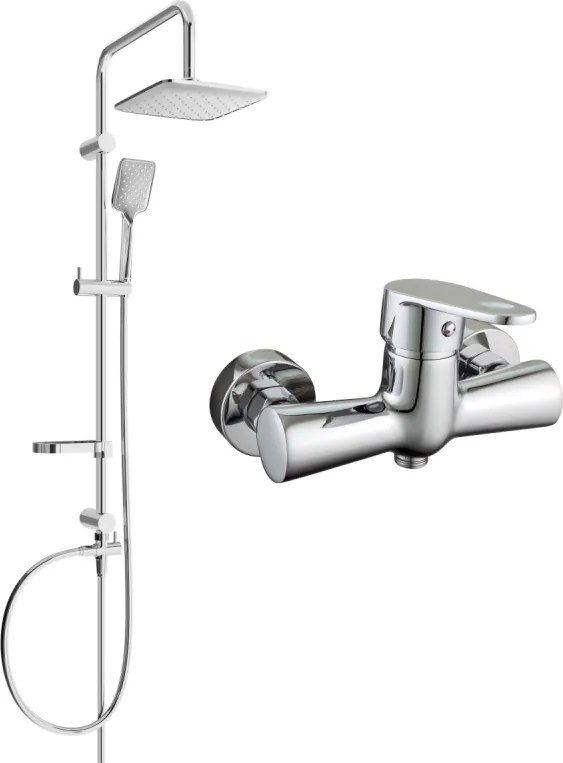 Mexen Kama Sven conjunto de duche de superfície com chuveiro de teto e misturadora de duche, cromado - 72540262-00