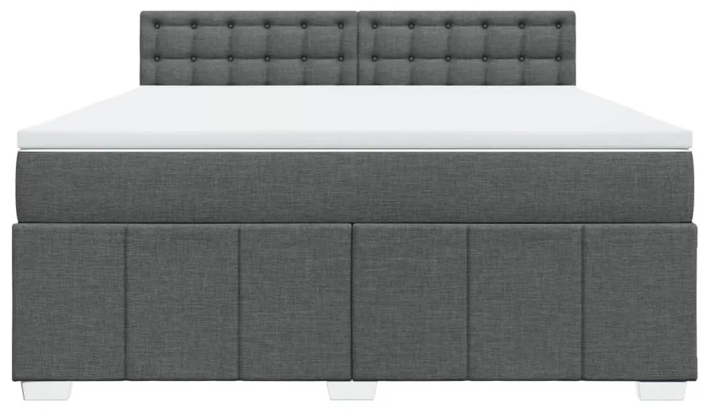 Cama com molas/colchão 180x200 cm tecido cinzento-escuro